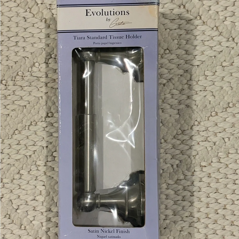 Gatco Tiara Satin Nickel Wall Mount Spring-loaded Toilet Paper Holder NEW NIB